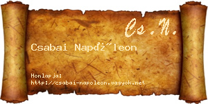 Csabai Napóleon névjegykártya